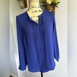 Talbots blouse pleated lightweight office casual‎ business professional